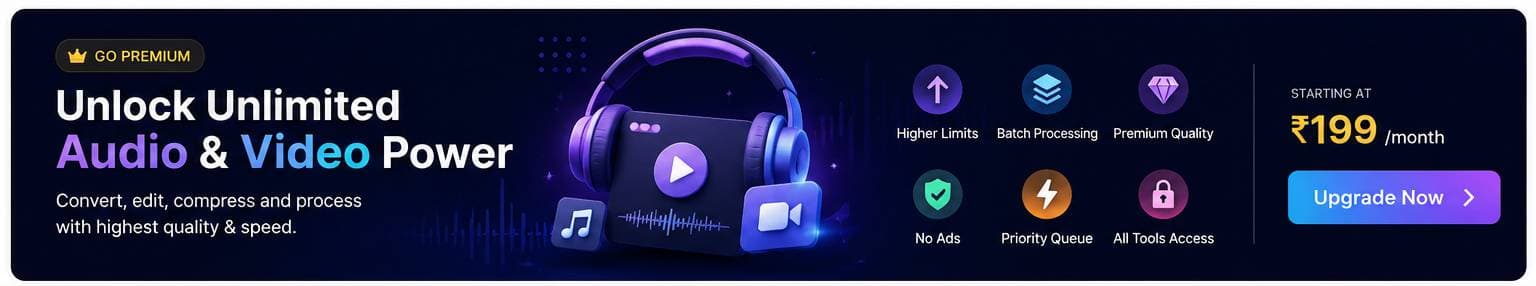 Bulk audio tools — convert, compress, trim, and merge on the server